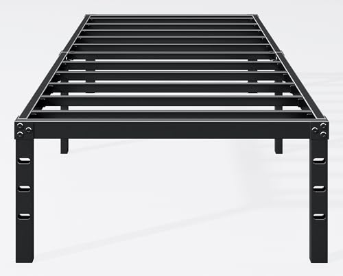 Hafenpo 14 Inch Twin Bed Frame - Sturdy Platform Bed Frame Metal Bed Frame No Box Spring Needed Heavy Duty Twin Size Bed Frame Easy Assembly Strong Bearing Capacity, Noise Free