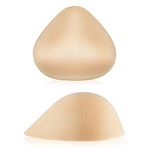Hercicy 1 Pair Cotton Breast Forms Light Sponge Boobs Mastectomy Breast Cancer Support Bra for Women Enhancer Inserts Prosthesis (C/D-Cup)