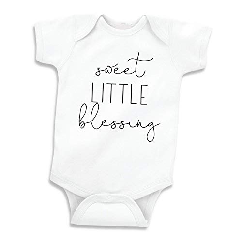 Bump and Beyond Designs Baby Girls Pregnancy Announcement For Grandparents Sweet Little Blessing Leotard White, 0-3 Months