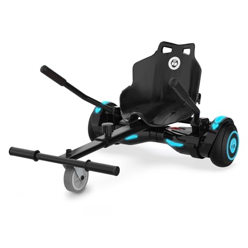 Gotrax Hoverfly Kart Seat Attachment for Self Balancing Scooters, Adjustable Frame and Handlebar Control - Fits 6.5'-10' Hoverboards, Black
