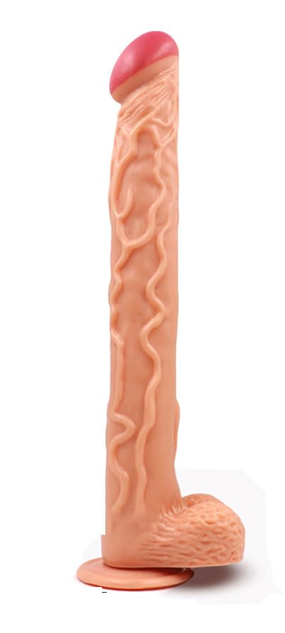 Women Self Pleasure Soft 16 inch Realistic Silicone-Dilldó,Body-Safe Material Strong Suction Cup Lifelike Thick Flexible Hands-Free Classic Double-Ended Wand for Women Men Beginner Gift (Flesh)