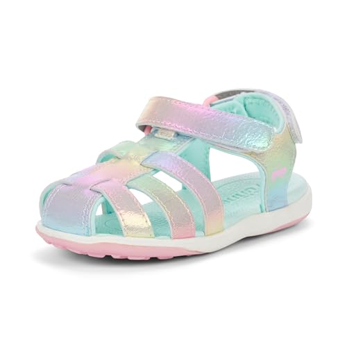 See Kai Run - Paley II Water-Friendly Sandals for Toddlers, Silver Rainbow, 7
