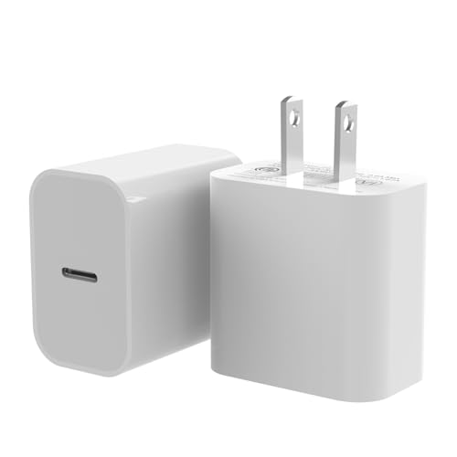 Thorder USB C Fast Charger for iPhone 15, 20W PD USB C Wall Charger Plug Block 2 Pack, Compatible with iPhone 11/12/13/14/15/Pro Max,XS/XR/X,i-pad Pro,samsun Galaxy Phone, White