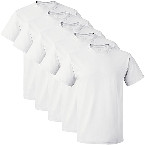 Fruit of the Loom Men's White Crew T-Shirt, White, XX-Large (Pack of 5)