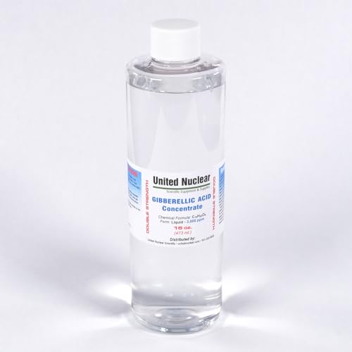 United Nuclear Gibberellic Acid gibberellin, pentacyclic diterpene Acid, Promoting Growth and Elongation of Cells - Helps Plants to Grow (16 oz. Double Strength Refill)