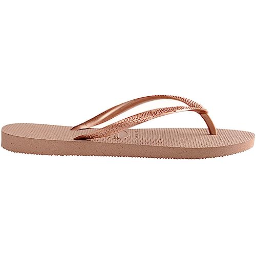 Havaianas Women's Slim Flip Flop Sandal, Rose Gold, 9/10 M US