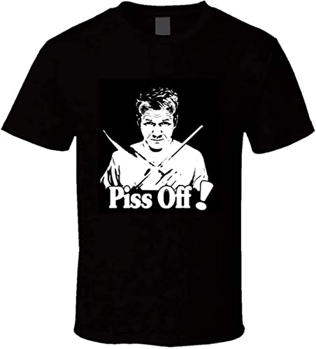 Qanipu Chef Gordon Ramsay Piss Off t-shirtHell's Kitchen celeberty Chef Food TV T Shirt Black