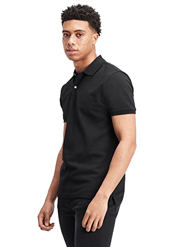 GAP Mens Stretch Pique Polo Shirt, True Black V2, Small US
