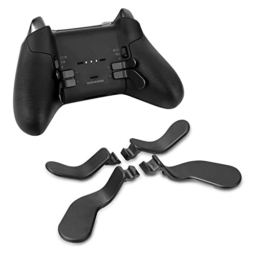 TOMSIN 4 pcs Interchangeable Xbox Elite 2 and Series 1 Paddles, Metal Stainless Steel Replacement Parts for Xbox One Elite Controller Series 2 & 1,for Xbox Elite Controller Series 2 Core (2 Medium & 2 Mini) (Black)