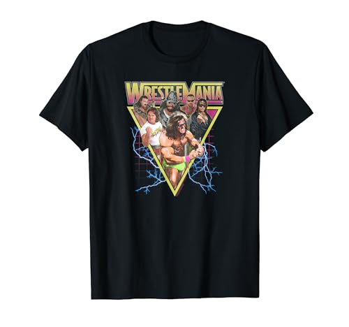 WWE Group Shot Vintage Wrestlemania Grid Box Up T-Shirt