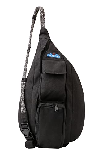 KAVU Mini Rope Bag Cotton Crossbody Sling - Black