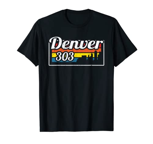 Vintage Denver Skyline 303 State Of Colorado Retro Gift T-Shirt