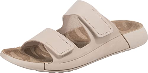 ECCO Women's Cozmo Two Band Slide Sandal, Limestone, 8-8.5
