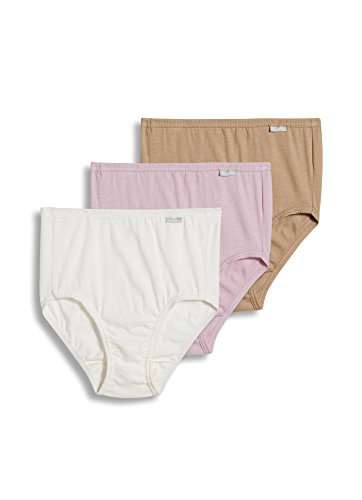 Jockey Women's Underwear Plus Size Elance Brief - 3 Pack, Ivory/Light/Pink Shadow, 10