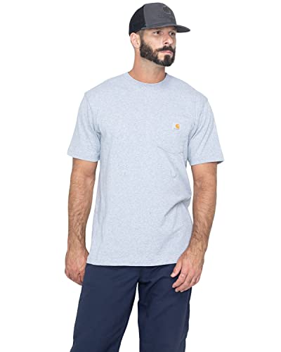 CarharttmensLoose Fit Heavyweight Short-Sleeve Pocket T-ShirtHeather GrayMedium