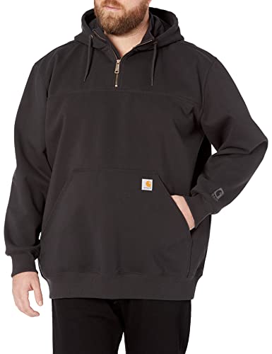 Carhartt Men's Rain Defender Loose Fit Heavyweight Quarter-Zip Sweatshirt, Black, Large