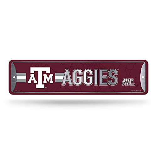 Rico Industries NCAA Texas A&M Aggies Home Décor Metal Street Sign (4' x 15') - Great for Home, Office, Bedroom, & Man Cave - Made