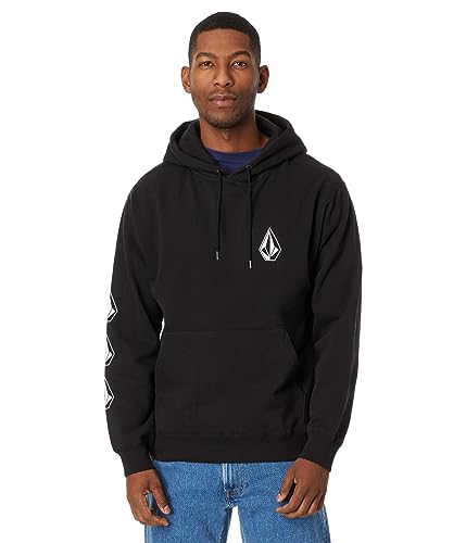 Volcom Men's Iconic Stone Plus Pullover Hoodie Fleece Sweatshirt Black
