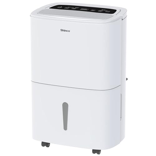 Shinco 120 Pints 6,000 Sq.Ft Energy Star Home Dehumidifier with drain hose, Auto Moisture Removal with Adjustable Humidity Sensor for Large Rooms and Basements, 1.32 Gallons water tank