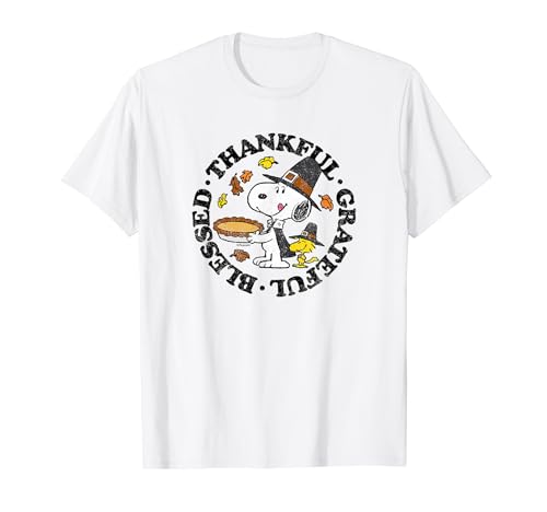 Peanuts - Snoopy Thanksgiving Pie Blessed Thankful Grateful T-Shirt