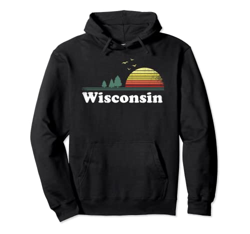 Retro Wisconsin State Park WI Home Design Pullover Hoodie