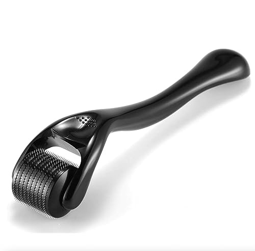 Derma Roller - 540 Microneedle Microdermabrasion Face Roll Hair Growth Tool - Microneedling Titanium Micro Needles - Includes Ebook & Storage Case