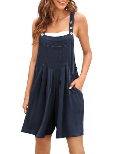 AUTOMET Jumpsuits for Women Casual Spring Clothes Shorts Oversized Overalls Sleeveless Adjustable Strap Baggy Clothes Shortalls 2024