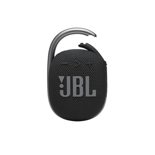 JBL Clip 4 - Portable Mini Bluetooth Speaker, big audio and punchy bass, integrated carabiner, IP67 waterproof and dustproof, 10 hours of playtime, speaker for home, outdoor and travel (Black)