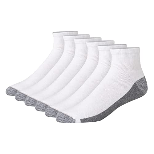 Hanes mens Hanes Men's Max Cushion Ankle Socks, 6-pair Pack Casual Sock, White, 6 12 US