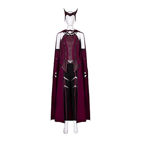 AMNPOLEN Women's Cosplay Costume Red Cloak Top Pants Full Set Adults Halloween Party Fancy Dress Up Outfits (Female, Medium)