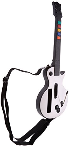 Wireless Guitar for Wii Guitar Hero and Rock Band Games (exclude Rock Band 1) Color White, Compatible with All Guitar Hero games and Rock Band 2
