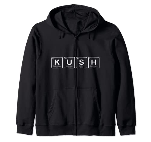 KUSH Periodic Table Marijuana Funny Cannabis Weed Stoner Zip Hoodie
