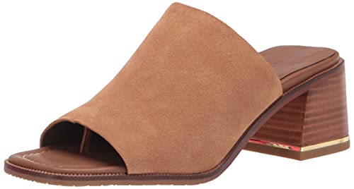 Donald Pliner Haze Mule Heeled, Slide, Comfortable, Chunky Sandals for Women, Saddle-Leather Calf Suede, 6