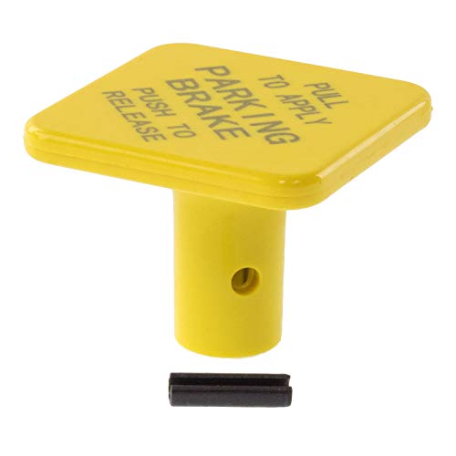 YELLOW KNOB WITH ROLL PIN FOR DASH BRAKE CONTROL VALVE - FITS 3/8' SHAFT
