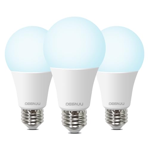 DEGNJU LED Light Bulbs, 100 Watt Equivalent LED Bulbs A19, 5000K Daylight Light Bulbs, 1500 Lumens, E26 Standard Base, Non-Dimmable, 13W Bright White LED Bulbs for Bedroom Home Office, 3 Pack