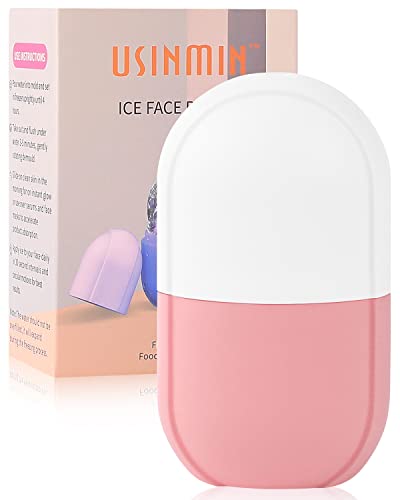 USINMIN Ice Face Roller, Ice Roller for Face & Eye, Beauty Facial Ice Rollers Ice Holder Mold Face Puffiness Relief Massage Skin Care Tools for Brighten Lubricate Shrink Pores Remove Fine Lines