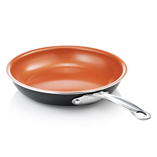 Gotham Steel 11 Inch Non Stick Frying Pan Nonstick Pan with Ceramic Copper Coating for Long Lasting Nonstick Frying Pan Skillet for Cooking with Stay Cool Handle, Oven/Dishwasher Safe, Non Toxic