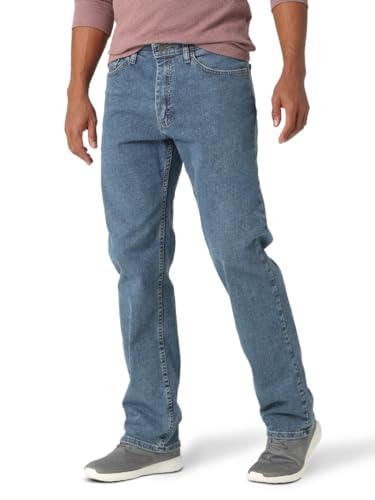 Wrangler Authentics Men's Comfort Flex Waist Relaxed Fit Jean, Light Stonewash, 40W x 29L