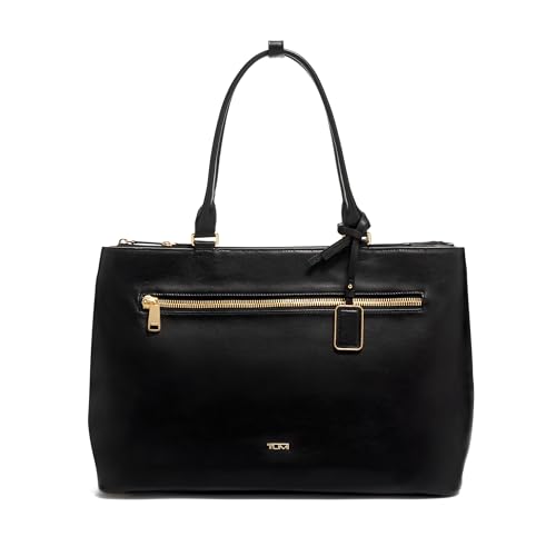 TUMI Voyageur Sidney Business Tote - Tote Bag Purse for Women - Work Tote for Women - Office Tote Bag for Everyday Use & Work - Black Leather - With Gold Hardware - 11.3' X 17.0' X 6.8'