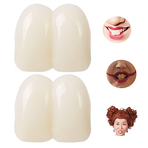 2 Pieces 17mm Deluxe Custom Big Buck Teeth Caps for Clown Bunny Hillbilly Costume (white)