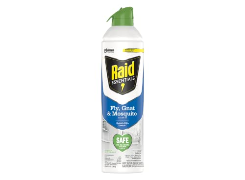 Raid Essentials Fly, Gnat, and Mosquito Killer Aerosol Spray, Safe for Use Around Children and Pets, 10 oz