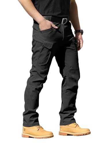 AUTIWITUA Men's Tactical Pants Water Resistant Flex Ripstop Cargo Pants Lightweight Outdoor Work Hiking Pants with Multi Pockets(No Belt)