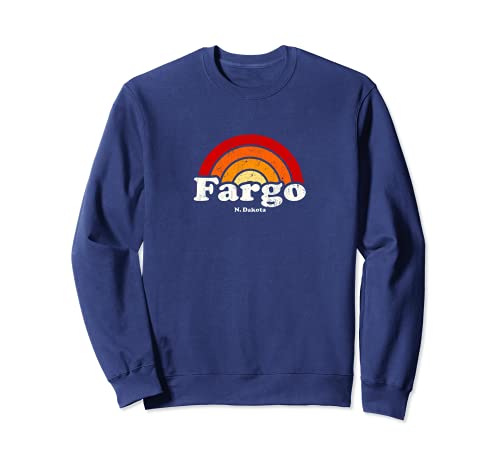 Fargo North Dakota ND Vintage 70s Retro Rainbow Design Sweatshirt