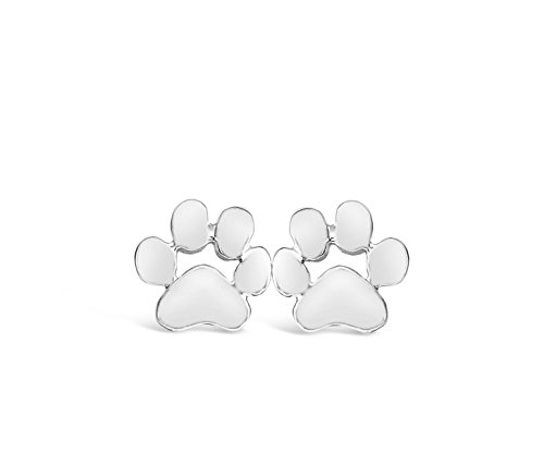 Dog Paw Print Earrings, Dainty Dog Earrings, Puppy Earrings For Owners Of All Dog Breeds, Dog Paw Earrings For Women, Veterinarian Gifts For Women (Silver Tone)