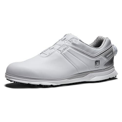 FootJoy Men's Pro|SL Carbon Boa Golf Shoe, White/Silver, 10