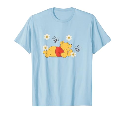 Disney Winnie The Pooh In Nature With Bees Floral Portrait T-Shirt