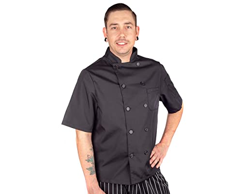 KNG Short Sleeve Mesh Back Chef Coat – Vented Chef Jacket for Men and Women - S