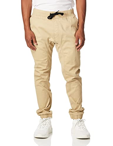 WT02 Men's Twill Jogger Pants, Light Khaki, X-Large