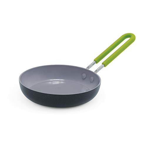 GreenPan Mini Healthy Ceramic Nonstick, 5' Square Egg Pan, PFAS-Free, Dishwasher Safe, Stay Cool Handle, Black