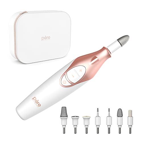 Pure Enrichment PureNails Luxe Rechargeable Manicure Set - Cordless Portable Electric Nail Drill for Acrylic Gel Nails, Manicure Pedicure with 9 Sapphire Filing Attachments and LED Grooming Light